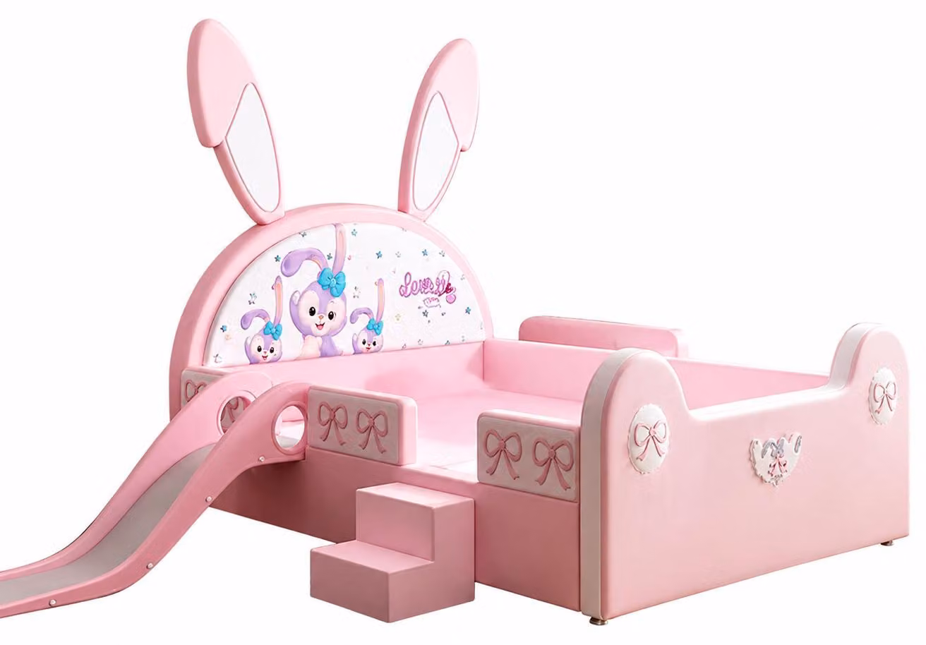 Letto a forma di rosa per bambini, con scaletta e scivolo, ideale per bambine, di alta qualità