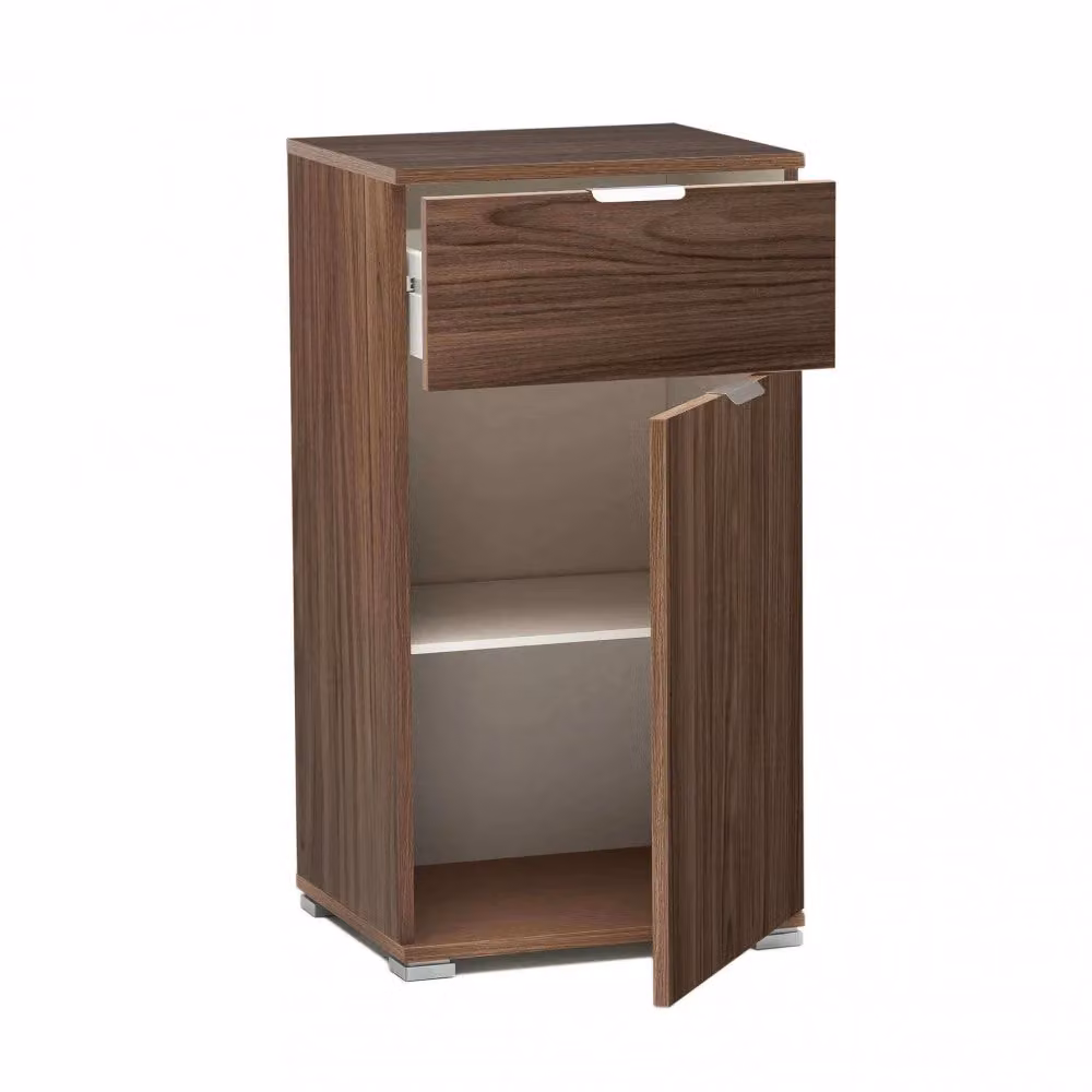 Mobiletto da bagno GIORDANOSHOP con 1 anta e 1 cassetto in truciolare bilaminato, colore noce, L: 45 cm, P: 38 cm, H: 85 cm – 2