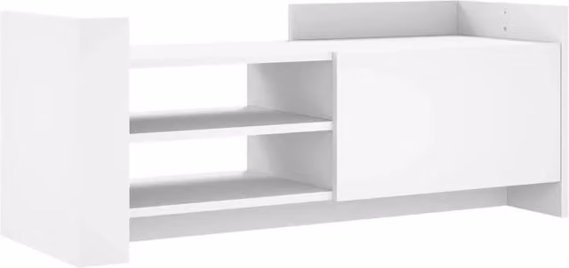 Mobile TV multimediale mensola TV credenza TV sala da pranzo soggiorno camera da letto 100 x 35 x 40 cm legno ingegnerizzato bianco 02_0025486