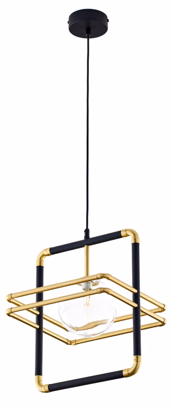 Lampada a sospensione FIORI nero-oro 1xG9x8W in metallo, dimensioni: 115x29x28,5 cm, IP20, Jupiter