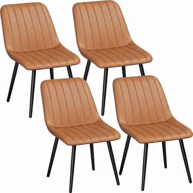 Set di 2 sedie da pranzo HOMCOM con schienale e seduta sagomati, colore marrone, L 51 x P 61 x H 78 cm – 1