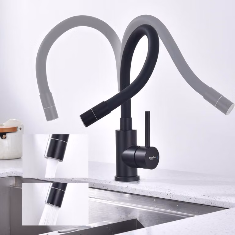 Rubinetto da cucina flessibile con 2 getti d'acqua