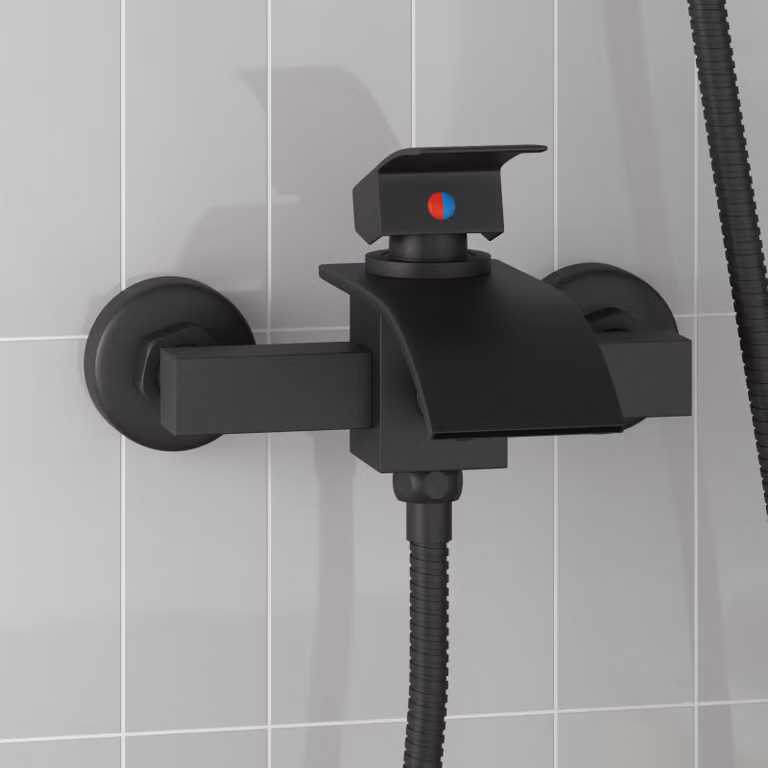Set doccia vidaXL in ottone nero opaco