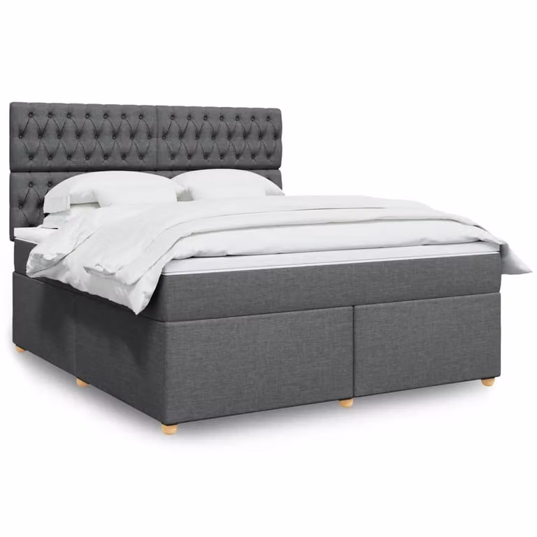 vidaXL Letto Ibrido Moderno con Materasso Grigio e Bianco L/P/H: 180 x 200 cm