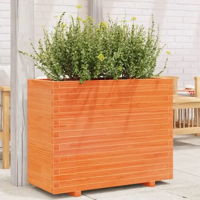 Fioriera Giardino Marrone Cera 90x40x72 cm Legno Massello Pino 3282636