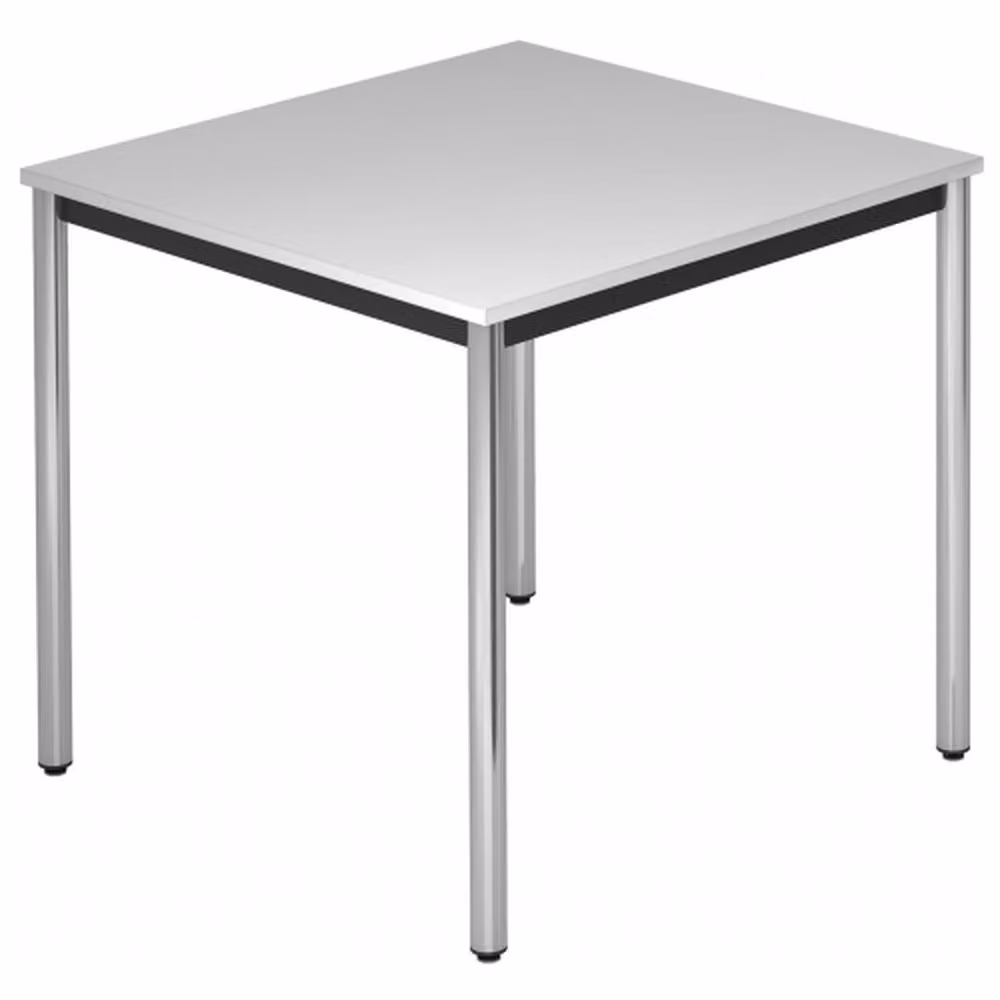 Tavolo da conferenza con tubo rotondo cromato Doran 80 X 80Cm Grigio