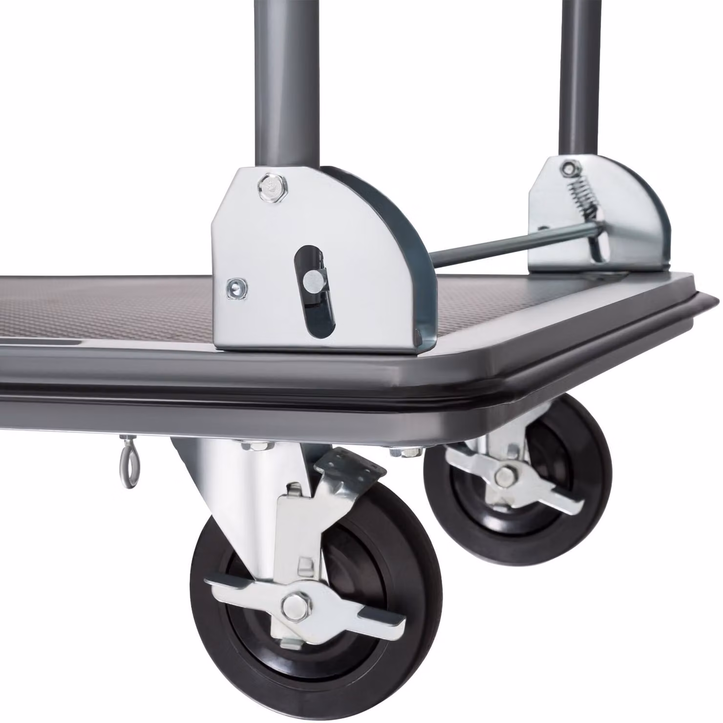 Carrello a pianale in acciaio tectake con freni, nero, L: 90,0 cm, P: 61,0 cm, H: 11,7 cm – 1