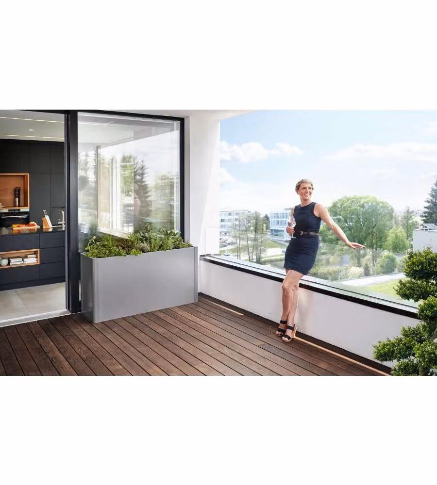 Fioriera Belvedere MAXI Gr. 150 grigio quarzo metallizzato