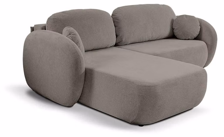 Divano angolare con funzione letto, modello Olemo, colore grigio "Steiniger Nebel"