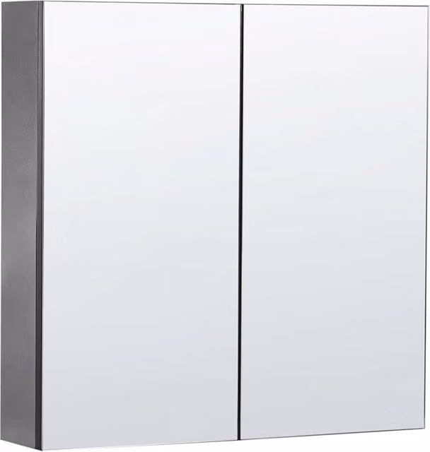Armadietto da bagno con specchio BELIANI bianco con ante soft-close e ripiani interni L 60 cm x H 60 cm