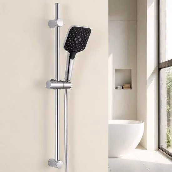 Doccia a mano in acciaio inossidabile, 70 cm, con 3 modalità di riscaldamento, soffione con getto a pioggia e supporto, adatta per il bagno e facile da installare