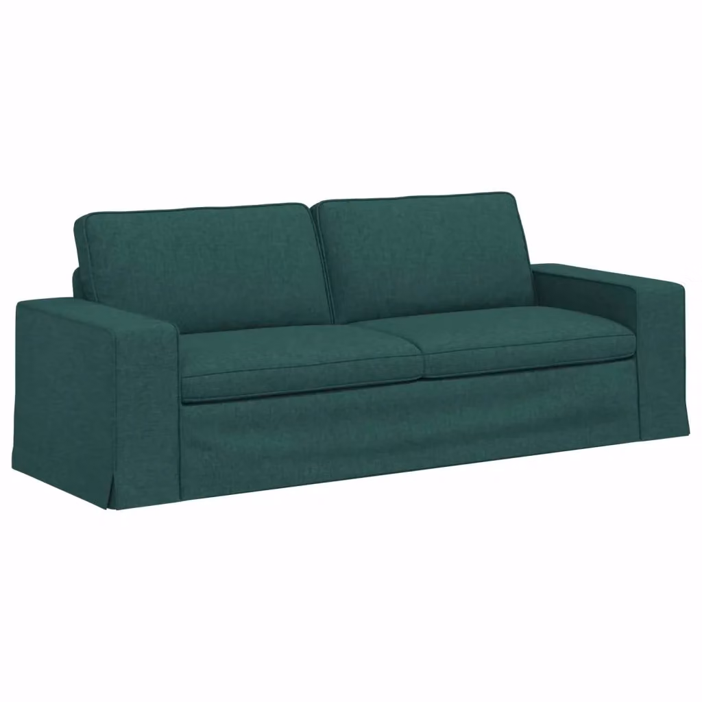 vidaXL Divano Moderno in Tessuto Verde Scuro con Struttura in Metallo L: 222 cm, P: 80 cm, H: 82 cm – 2