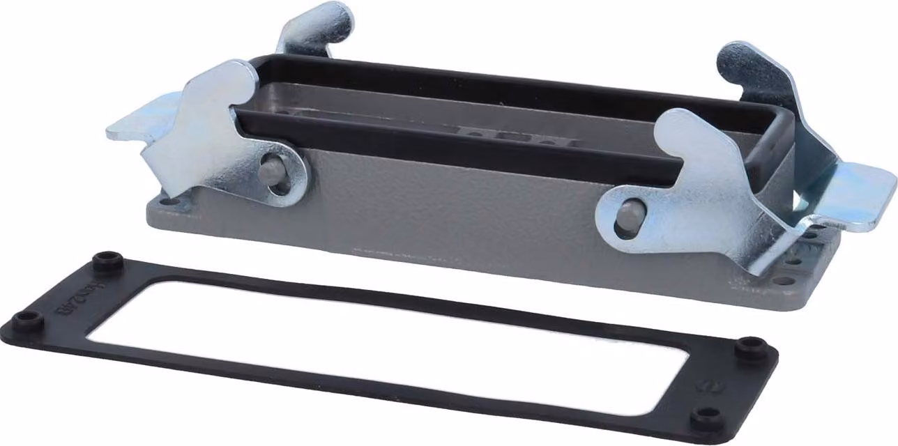 HARTING Han 24B per 2 inserti Custodia aggiuntiva con 2 staffe trasversali 2 staffe di sicurezza in metallo - 1 pezzo