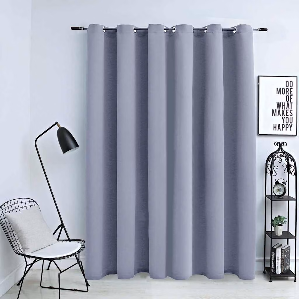 Tenda Oscurante vidaXL Grigia con Anelli in Metallo L: 290 cm, H: 245 cm