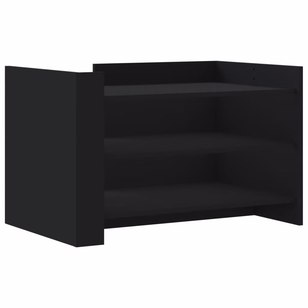Tavolino da Salotto Nero 80x50x50 cm in Legno Multistrato