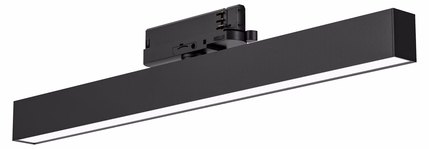Reglette LED GFA 28W per Binario Trifase 3000K 2021lm Fascio 38° Alluminio Nero Opaco - Gealuce