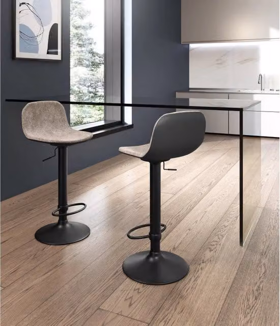 Set di 2 Sgabelli in microfibra Teo 39cm X 45cm H 86/102cm Stones