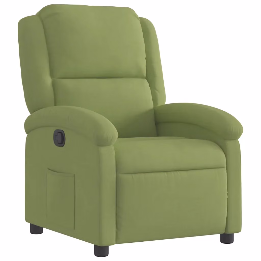 Poltrona Reclinabile Relax vidaXL in Velluto Verde con Braccioli e Regolazione Manuale – 2