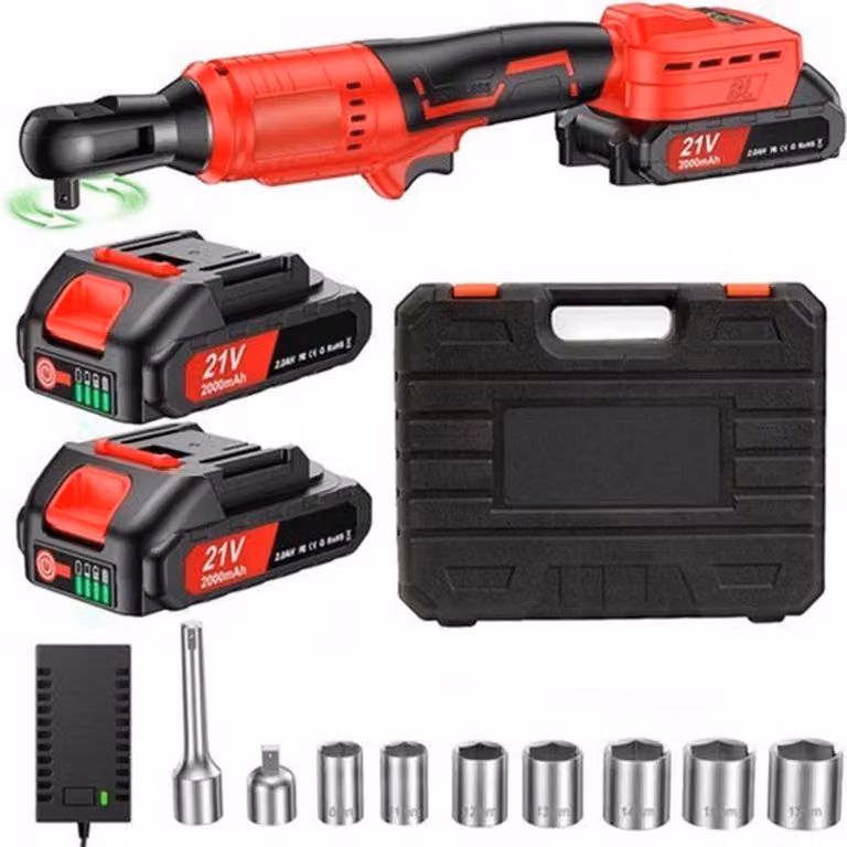 Set di chiavi a bussola Accu - Attacco da 3/8 di pollice - Coppia di 80 Nm - Motore brushless - Con illuminazione a LED