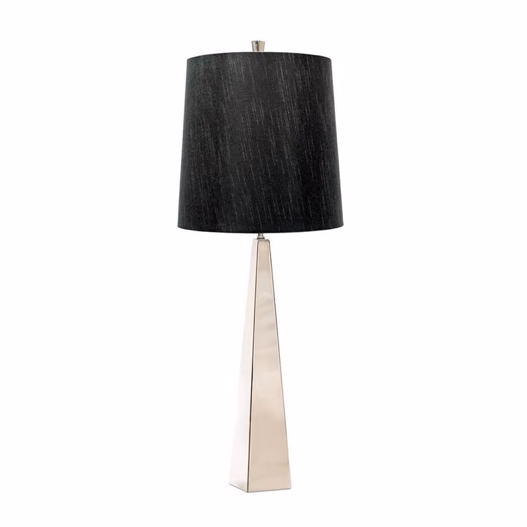 Lampada da tavolo con paralume Ascent cromata nera, 1xE27x60W, tessuto, dimensioni: 79x30x30 cm, IP20, Elstead