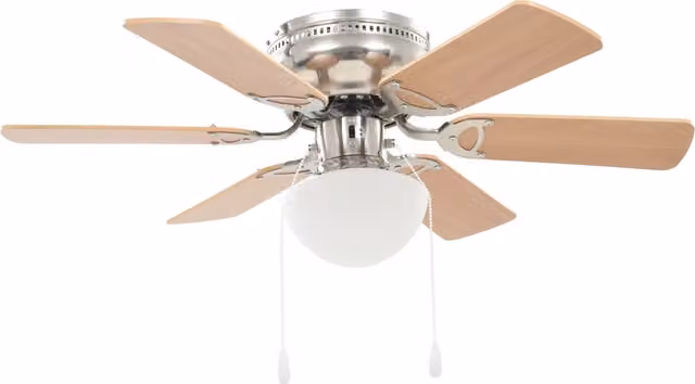 Ventilatore da Soffitto DESIGN IN con Luce, Marrone e Cromo, Diametro: 82 cm