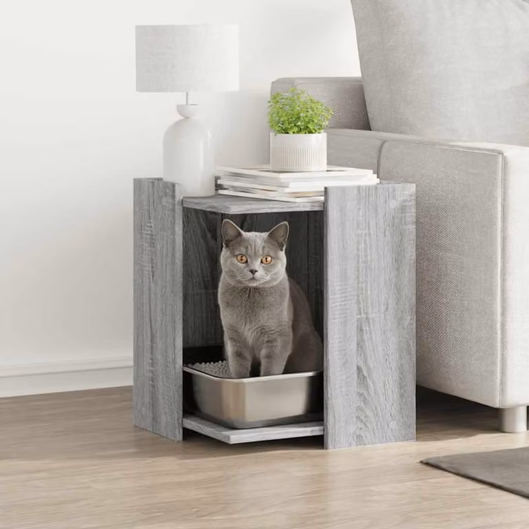 vidaXL Rifugio per lettiera per gatti Sonoma grigio L 42 cm, P 42 cm, H 51 cm