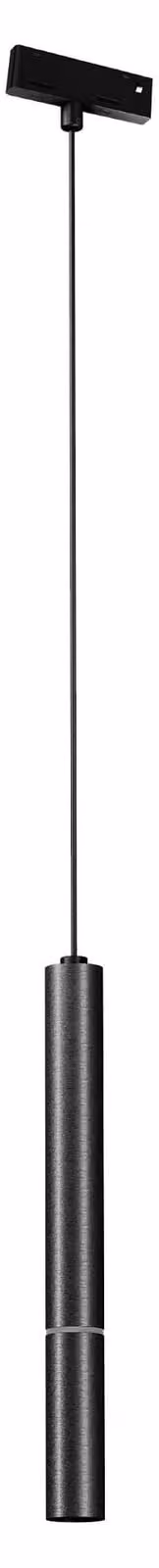 ARELUX XNET, faretto cilindrico a sospensione per profili curvi, 1,5W + 5,8W, 48V DC, CRI 90, 21°, UGR < 10, FNI – colore nero, 3000K