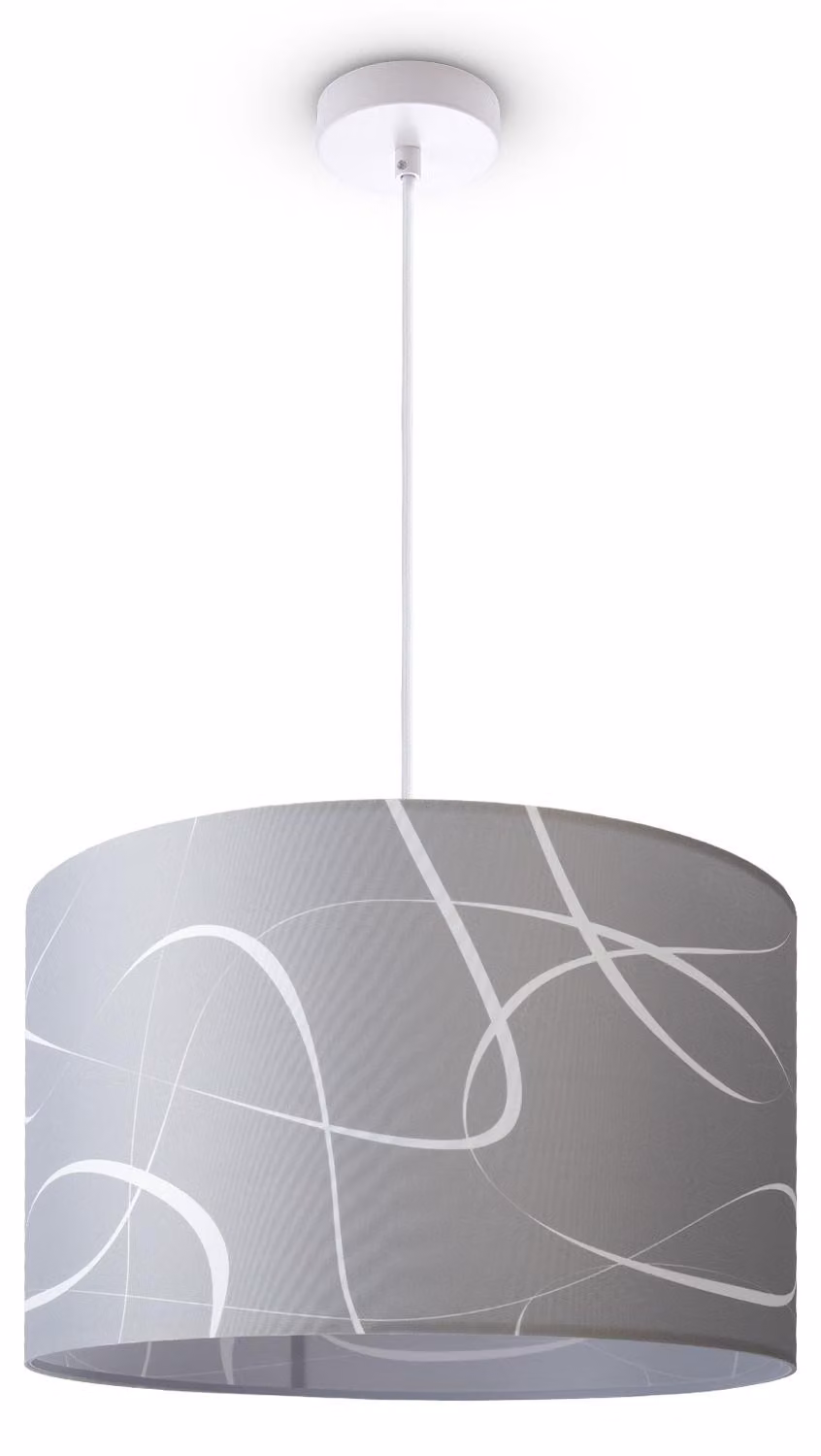 Lampada da soffitto soggiorno a sospensione tavolo da pranzo paralume in tessuto moderno astratto