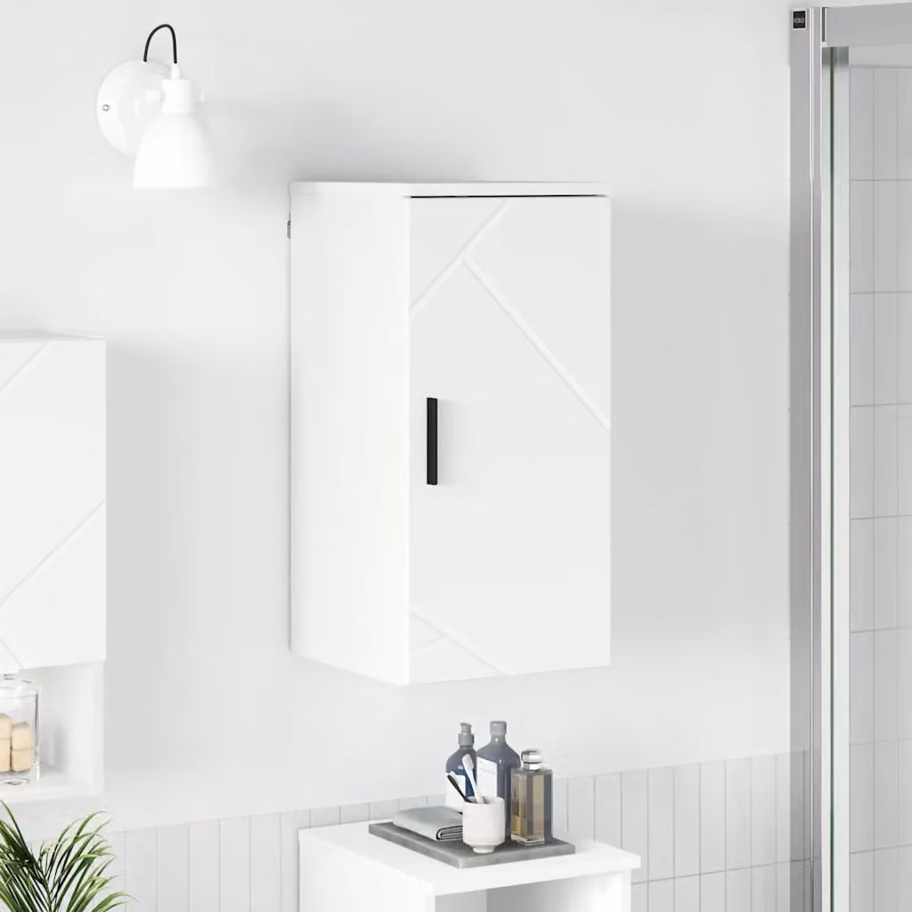 Mobile da bagno moderno vidaXL bianco con ante a battente, sospeso, L: 30 cm, P: 31,5 cm, H: 61 cm