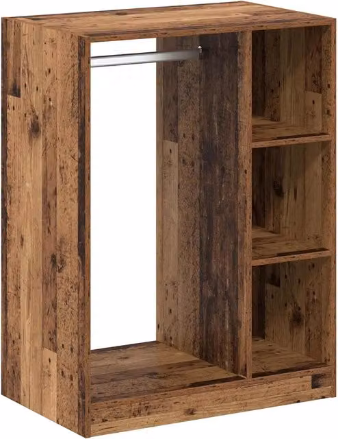 Armadio rettangolare moderno con 3 ripiani generoso spazio di archiviazione chic 77 x 48 x 102 cm in legno antico 02_0052518