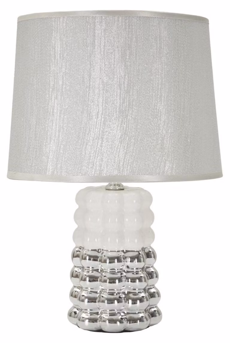 Lampada da tavolo Lace bianca e argento in Vetroceramica Ø23×33 cm