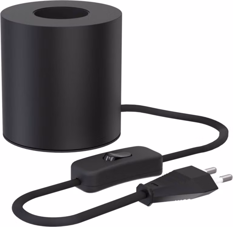 Lampada da tavolo Calex, modello rotondo, esclusa lampadina E27, ideale per l'arredamento della casa, colore nero