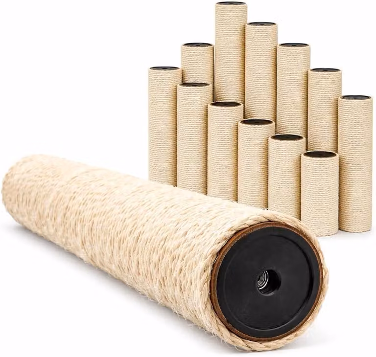Albero di sisal, altezza 35 cm, colore beige, con filettature M8 e M10, adatto per tiragraffi