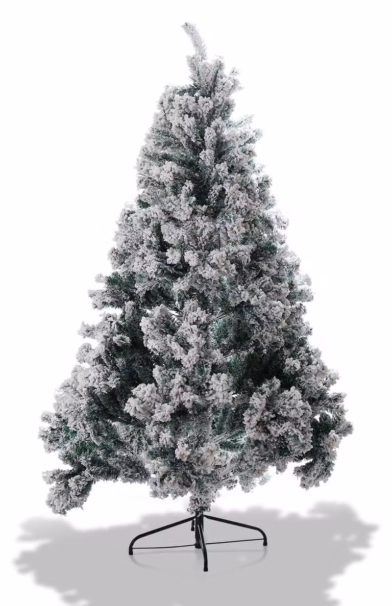 Albero di Natale artificiale Ikodm, 180 cm, verde, con effetto neve, 860 rami, realizzato in PVC e metallo, con rami che si aprono automaticamente