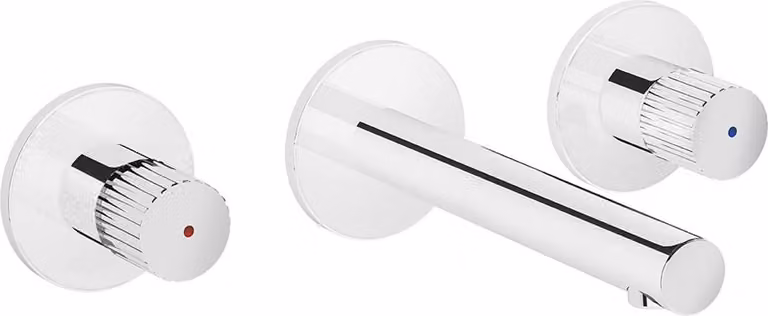 Miscelatore da incasso per lavabo, parte esterna con 3 rosette, finitura cromo | A42582