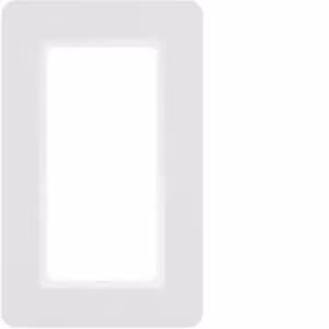 Cornice Berker a 1 posto con ampia apertura, Q.7, bianco polare satinato, bianco, termoplastica, senza viti, Berker, Q.7, IP20