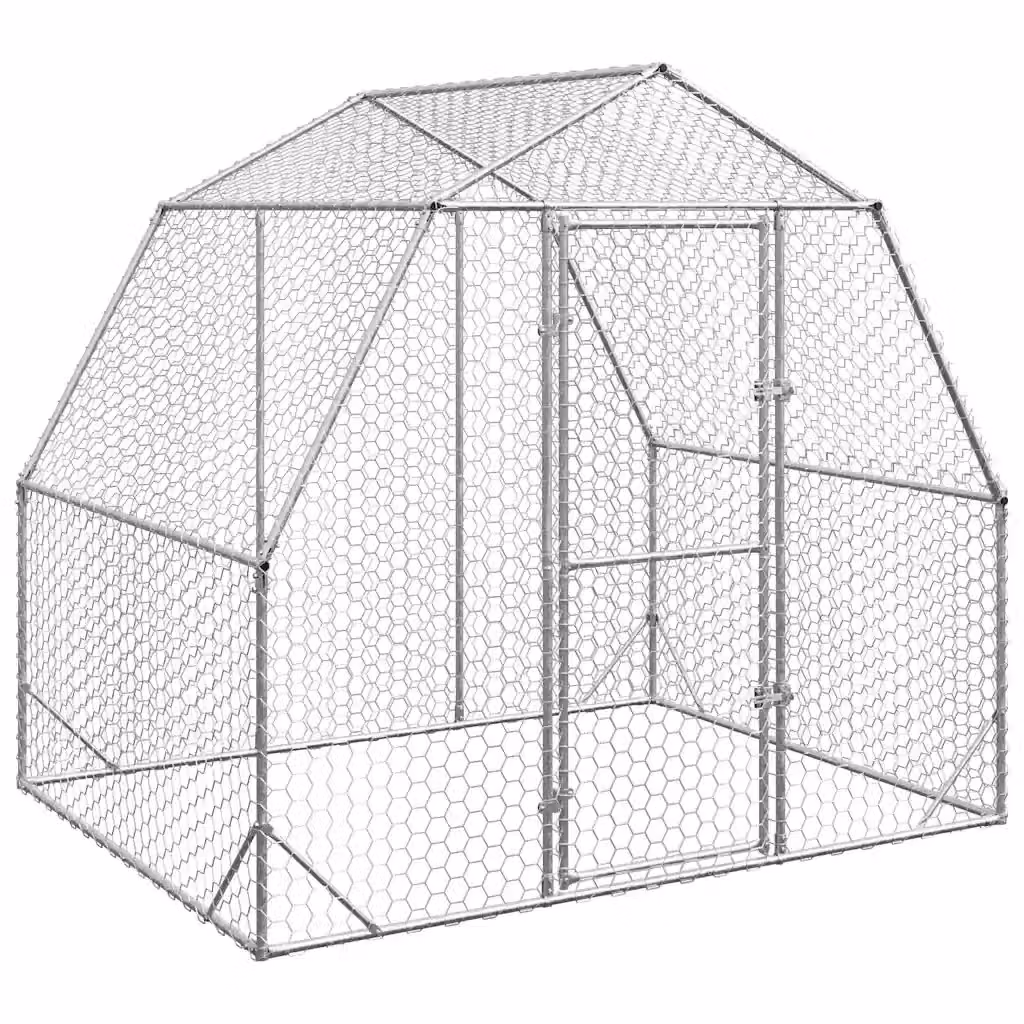 Recinto per polli Videx in acciaio zincato colore argento L: 2,5 m, P: 2 m, H: 2,25 m – 2