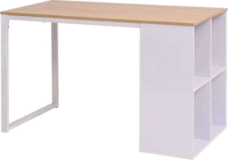 The Living Store Scrivania 120×60×75 cm Rovere marrone e bianco