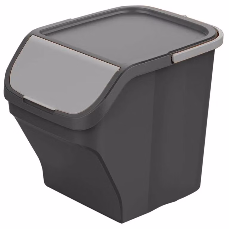 Secchio Stack N Sort grigio da 25 l con coperchio grigio