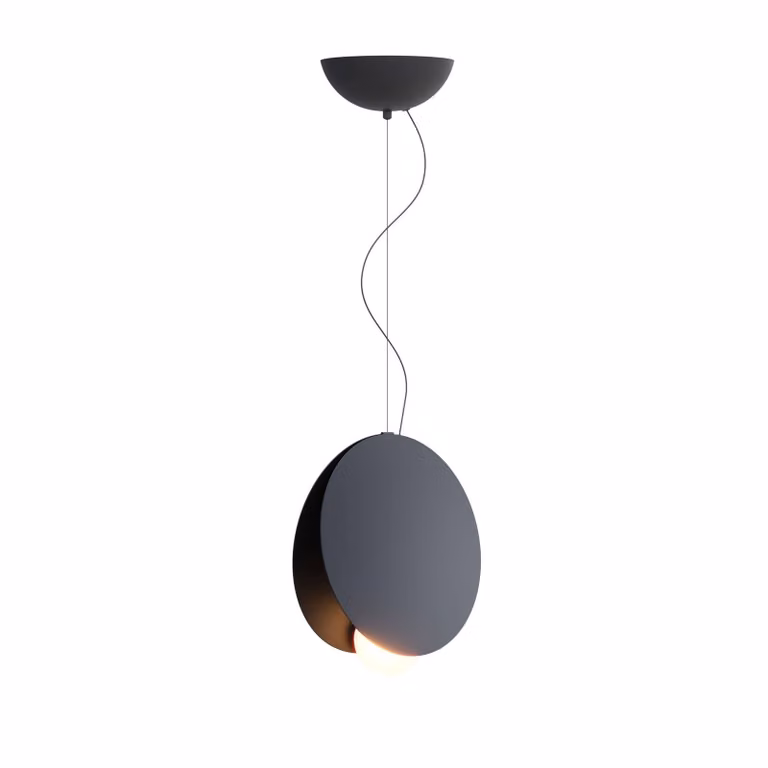 Fabbian Lampada a sospensione Akoya, dimmerabile, Nero, Soggiorno / Sala da pranzo, Metallo, Design, Lampada a sospensione