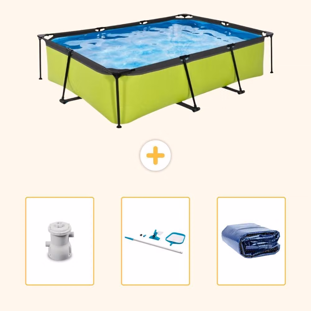 Piscina fuori terra rettangolare - 300x200x65 cm - 4 pezzi - SCB81