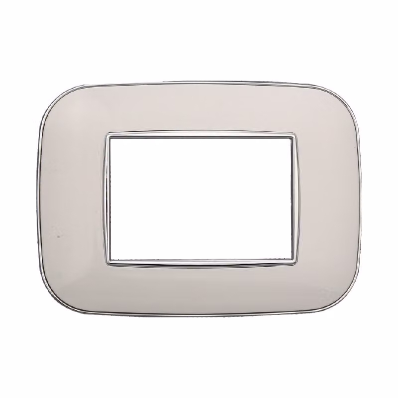 Placca compatibile Bticino Axolute 3 moduli plastica colore bianco Orbis serie Moon Ettroit AN91301