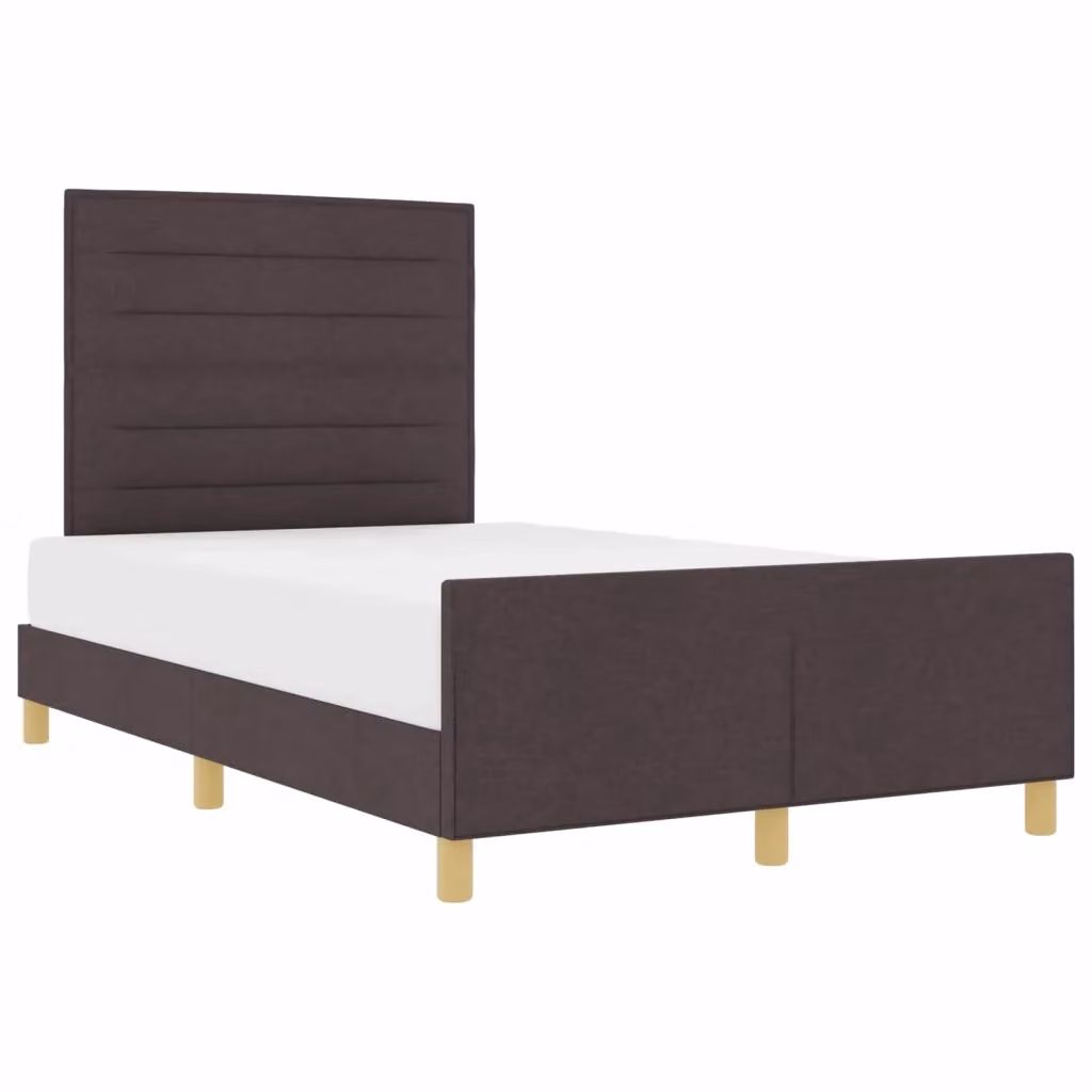 Struttura letto imbottita vidaXL in tessuto marrone con base in legno di pino L/P/H: 207 x 140 x 146 cm – 2