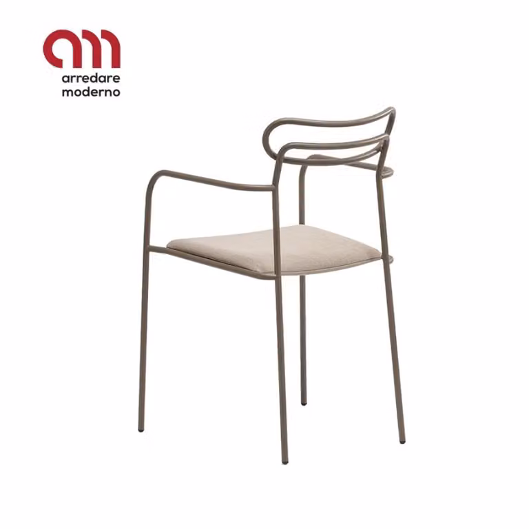 Sedia Ùti steel back with arms Infiniti Design
