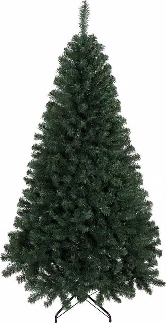 Albero di Natale artificiale HOMCOM verde con 888 rami ignifughi e base in metallo pieghevole, Altezza: 180 cm