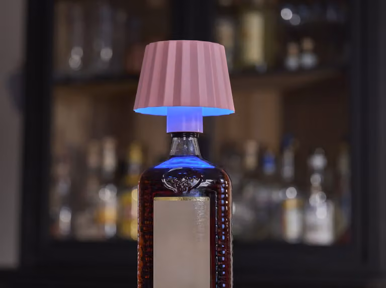 Northpoint 3in1 LED lampada da tavolo lampada a bottiglia alta max. 45 cm con batteria da 3000mAh 200lm bianco caldo e RGB dimmerabile all'infinito per interni ed esterni rosa plissettato