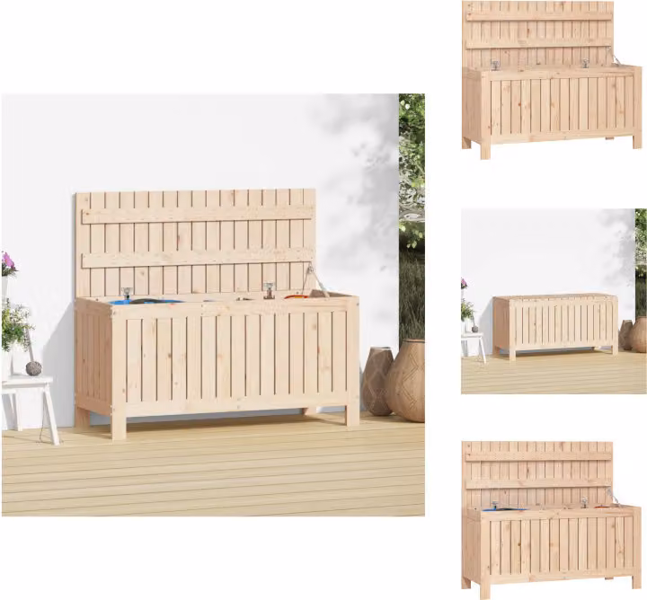 vidaXL Cassapanca da giardino 108x42,5x54 cm in legno di pino massiccio - Cassette da giardino