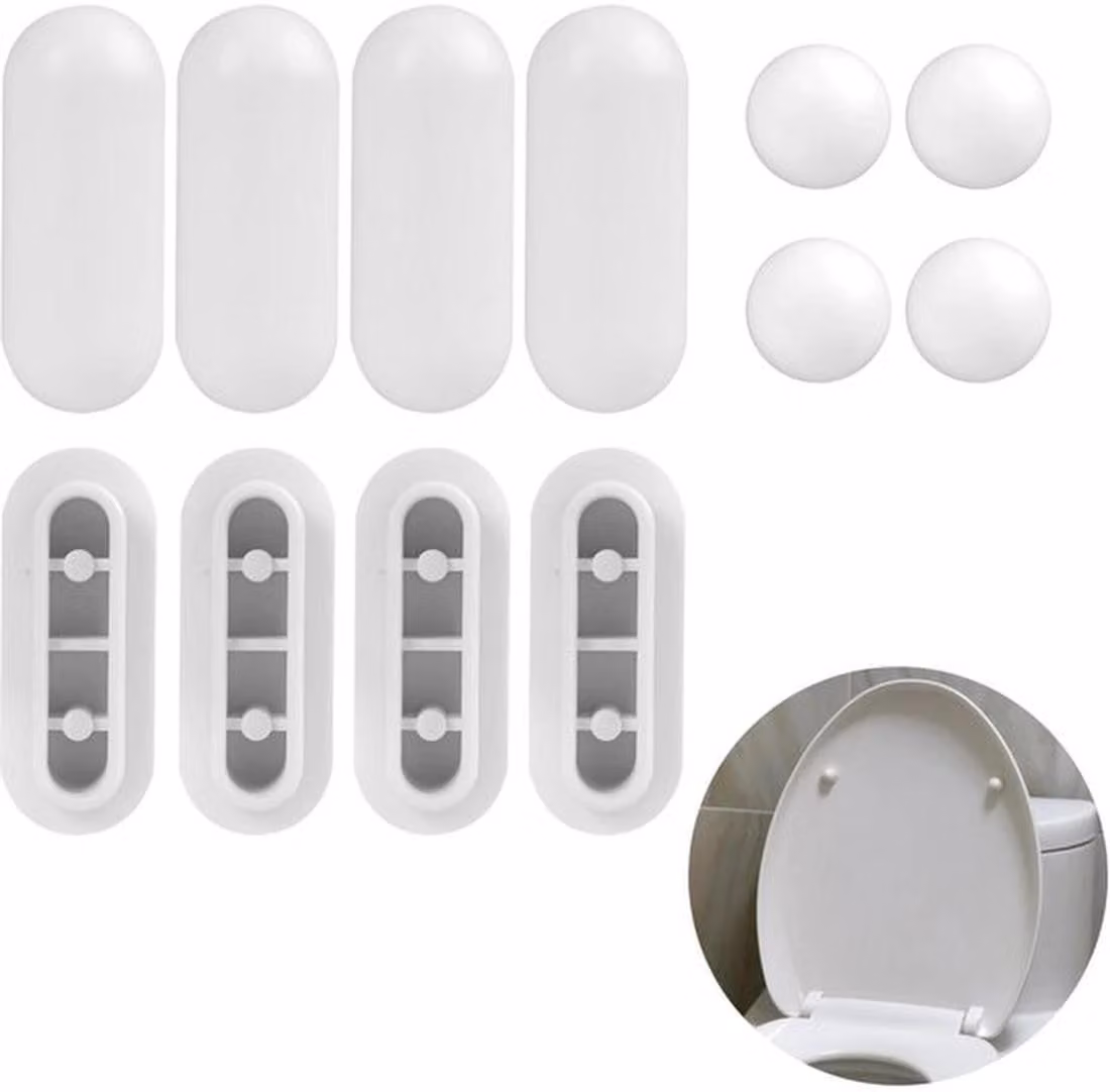Set Azomor con 12 stabilizzatori e protezioni per sedili WC rotondi e ovali