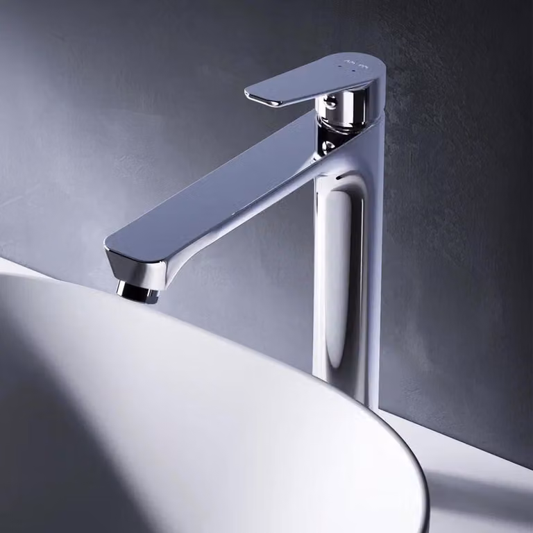 AM.PM Miscelatore per lavabo rubinetto alto cromato Miscelatore per lavello Miscelatore monocomando Rubinetto per bagno Lavabo da appoggio