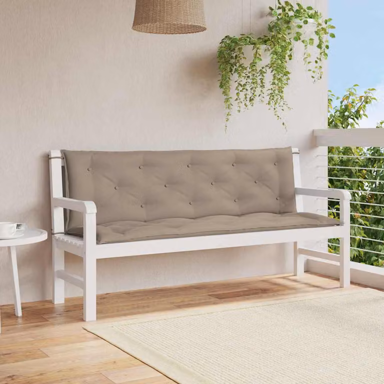 vidaXL Cuscino per Panca Beige in Tessuto Oxford Idrorepellente e Traspirante L: 150 cm, P: 50 cm, H: 7 cm